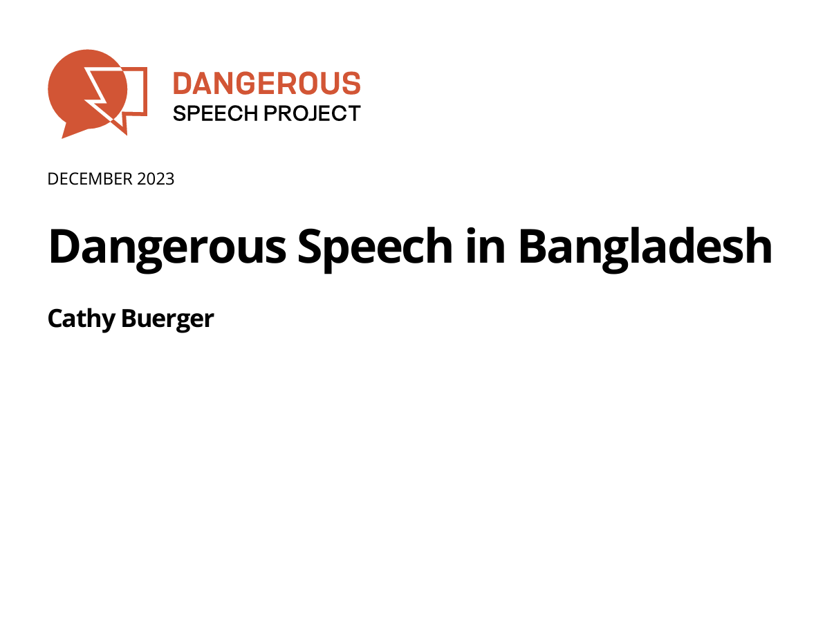 Dangerous Speech in Bangladesh